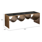 Reed Coffee Table, Brass-Furniture - Accent Tables-High Fashion Home