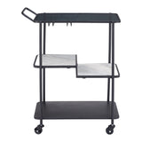 Constanza Bar Cart, Black-Furniture-High Fashion Home