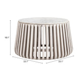 Cyprus Coffee Table, White Marble-Furniture - Accent Tables-High Fashion Home