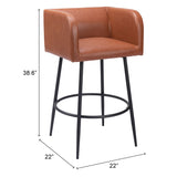 Horbat Bar Stool, Brown, Set of 2-Furniture-High Fashion Home