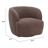 Govan Swivel Chair, Brown-Furniture - Chair-High Fashion Home