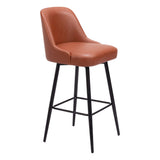 Keppel Swivel Bar Stool, Brown-Furniture-High Fashion Home