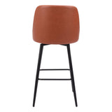 Keppel Swivel Bar Stool, Brown-Furniture-High Fashion Home