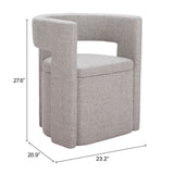 Papua Dining Chair, Gray-Furniture - Dining-High Fashion Home