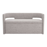 Papua Storage Bench, Gray-Furniture - Benches-High Fashion Home