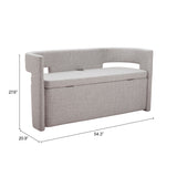 Papua Storage Bench, Gray-Furniture - Benches-High Fashion Home