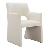 Minet Dining Chair Linen, White-Furniture - Dining-High Fashion Home