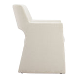 Minet Dining Chair Linen, White-Furniture - Dining-High Fashion Home