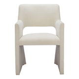 Minet Dining Chair Linen, White-Furniture - Dining-High Fashion Home