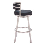 Gimsby Swivel Bar Stool, Black-Furniture-High Fashion Home