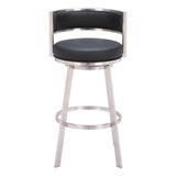 Gimsby Swivel Bar Stool, Black-Furniture-High Fashion Home