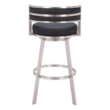 Gimsby Swivel Bar Stool, Black-Furniture-High Fashion Home