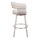 Bantry Swivel Bar Stool, White-Furniture-High Fashion Home