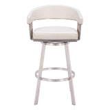 Bantry Swivel Bar Stool, White-Furniture-High Fashion Home