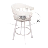 Bantry Swivel Bar Stool, White-Furniture-High Fashion Home