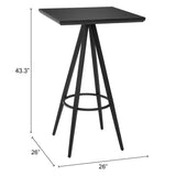 Tinos Bar Table, Black-Furniture - Accent Tables-High Fashion Home