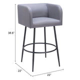 Horbat Bar Stool, Gray, Set of 2-Furniture-High Fashion Home