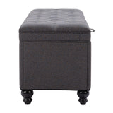 Halifax Storage Bench, Gravel Gray-Furniture - Benches-High Fashion Home