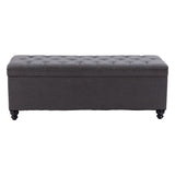 Halifax Storage Bench, Gravel Gray-Furniture - Benches-High Fashion Home