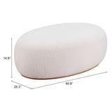 Amber Ottoman, Cream-Furniture-High Fashion Home