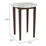 Vernon Bar Table, White-Furniture - Accent Tables-High Fashion Home