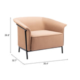 Burry Chair, Tan-Furniture - Chair-High Fashion Home