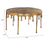 Drip Coffee Table, Antique Brass