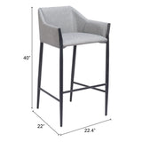 Andover Bar Stool, Slate Gray-Furniture-High Fashion Home