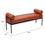 Barrow Bench, Brown-Furniture - Benches-High Fashion Home