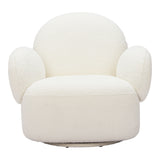 Pilka Swivel Chair, White-Furniture - Chair-High Fashion Home