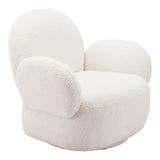 Pilka Swivel Chair, White-Furniture - Chair-High Fashion Home