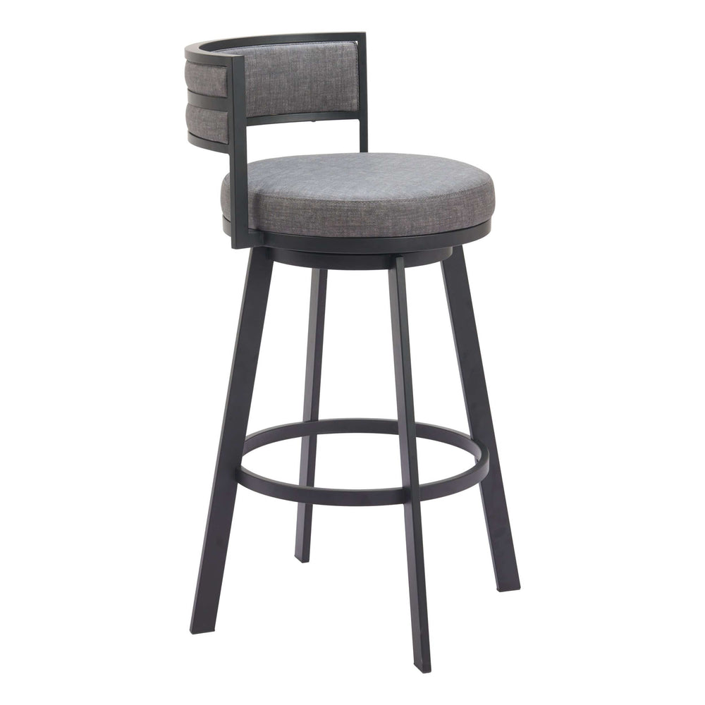 Gimsby Swivel Bar Stool, Gray-Furniture-High Fashion Home