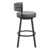 Gimsby Swivel Bar Stool, Gray-Furniture-High Fashion Home