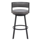 Gimsby Swivel Bar Stool, Gray-Furniture-High Fashion Home