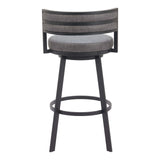 Gimsby Swivel Bar Stool, Gray-Furniture-High Fashion Home