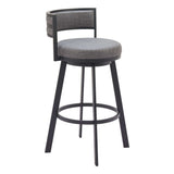 Gimsby Swivel Bar Stool, Gray-Furniture-High Fashion Home