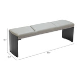 Mur Bench, Gray-Furniture - Benches-High Fashion Home