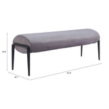 Glatt Bench, Gray-Furniture - Benches-High Fashion Home