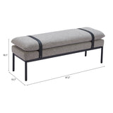 Padd Bench, Gray-Furniture - Benches-High Fashion Home