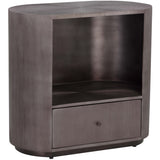 Siena Oval Nightstand, Gunmetal-Furniture - Bedroom-High Fashion Home