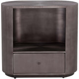 Siena Oval Nightstand, Gunmetal-Furniture - Bedroom-High Fashion Home