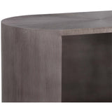 Siena Oval Nightstand, Gunmetal-Furniture - Bedroom-High Fashion Home