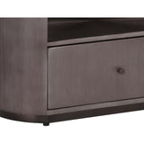 Siena Oval Nightstand, Gunmetal-Furniture - Bedroom-High Fashion Home