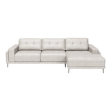 Bliss Leather RAF Chaise Sectional, Beige-Furniture - Sofas-High Fashion Home