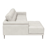 Bliss Leather LAF Chaise Sectional, Beige-Furniture - Sofas-High Fashion Home