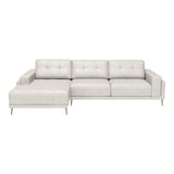 Bliss Leather LAF Chaise Sectional, Beige-Furniture - Sofas-High Fashion Home