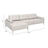 Bliss Leather LAF Chaise Sectional, Beige-Furniture - Sofas-High Fashion Home