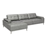 Bliss Leather LAF Chaise Sectional, Gray-Furniture - Sofas-High Fashion Home