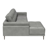 Bliss Leather LAF Chaise Sectional, Gray-Furniture - Sofas-High Fashion Home