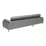 Bliss Leather LAF Chaise Sectional, Gray-Furniture - Sofas-High Fashion Home